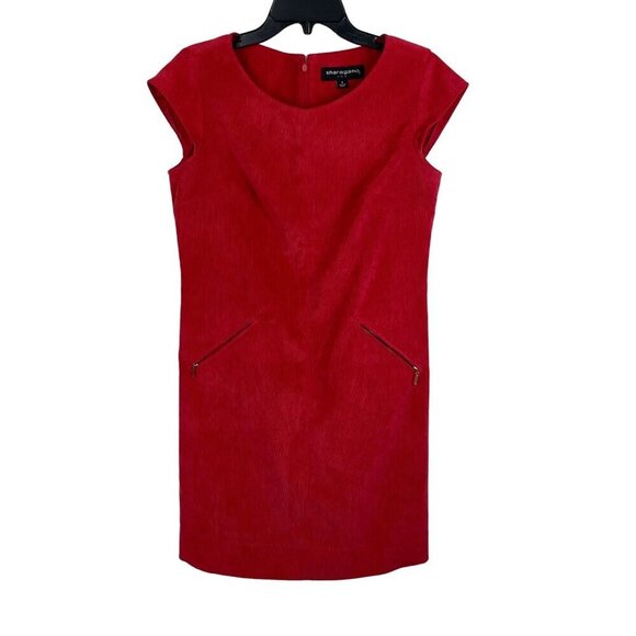 Sharagano Womens Short Sleeve Red Sheath Dress Size 6 - Picture 1 of 8
